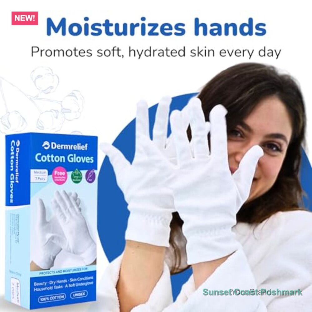 100% Cotton Moisturizing Gloves For Dry Hands Eczema Relief View 4